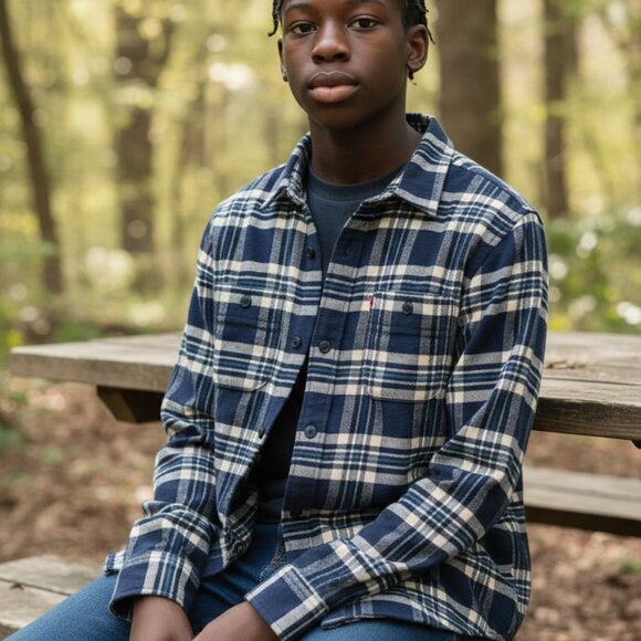 2 Gap Kids Long Sleeve Button Up Flannel Shirts - NWT! - Picture 6 of 13